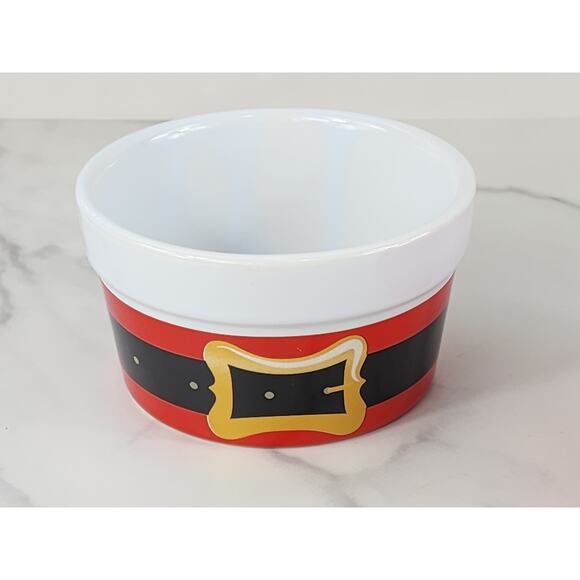 Celebrate It Christmas Ramekin Bakeware Serving Bowl 6oz Holiday Santa Dishes x3 - Picture 4 of 14